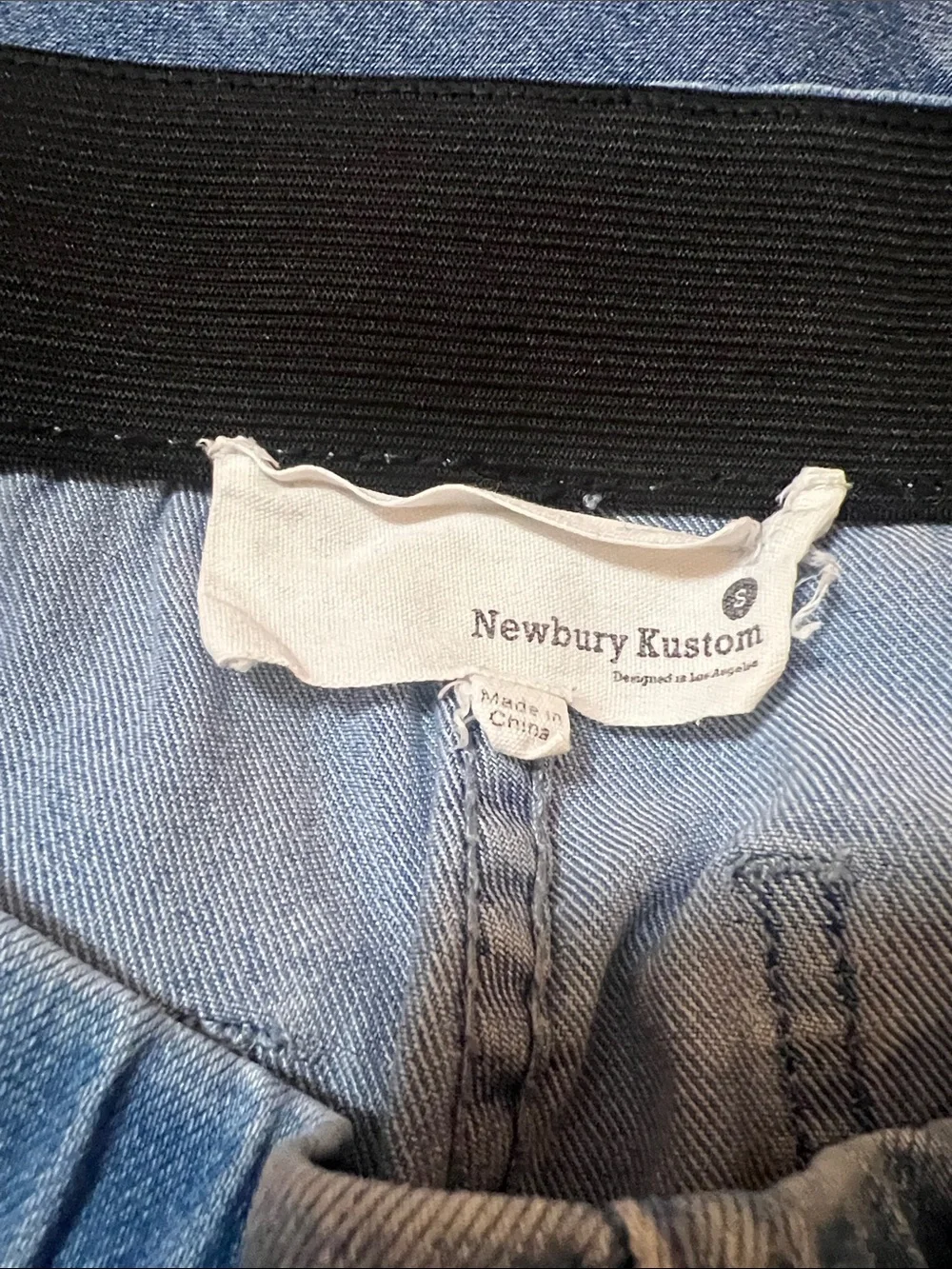 Newbury Kustom Distressed Dark Blue Flare Jeans